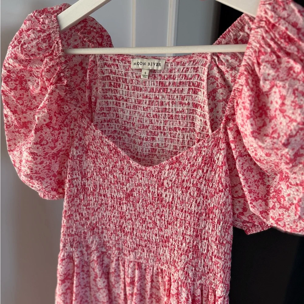 Moon River Pink Floral Dress - Picture 3 of 5